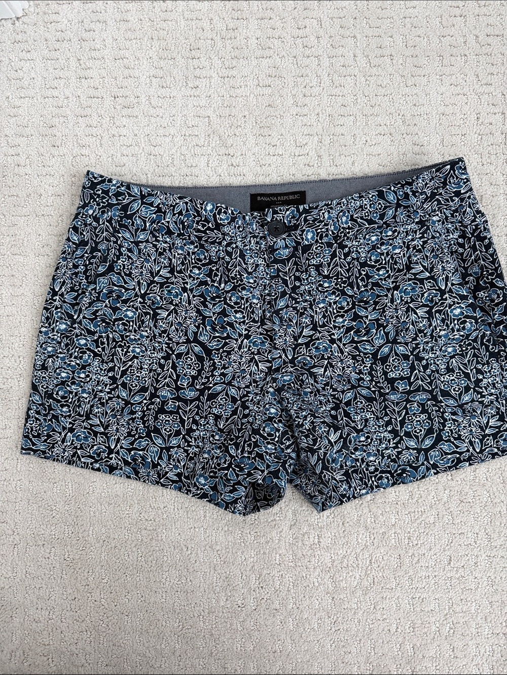 Banana Republic Black and Blue Floral Shorts